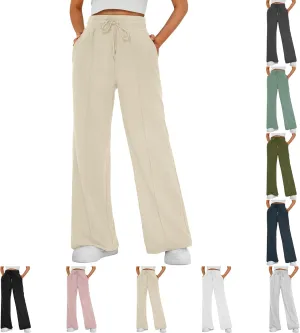 Wide Leg Sweatpants Women Baggy Drawstring High Waisted Flare Pants Y2K Lightweight Joggers with Pockets