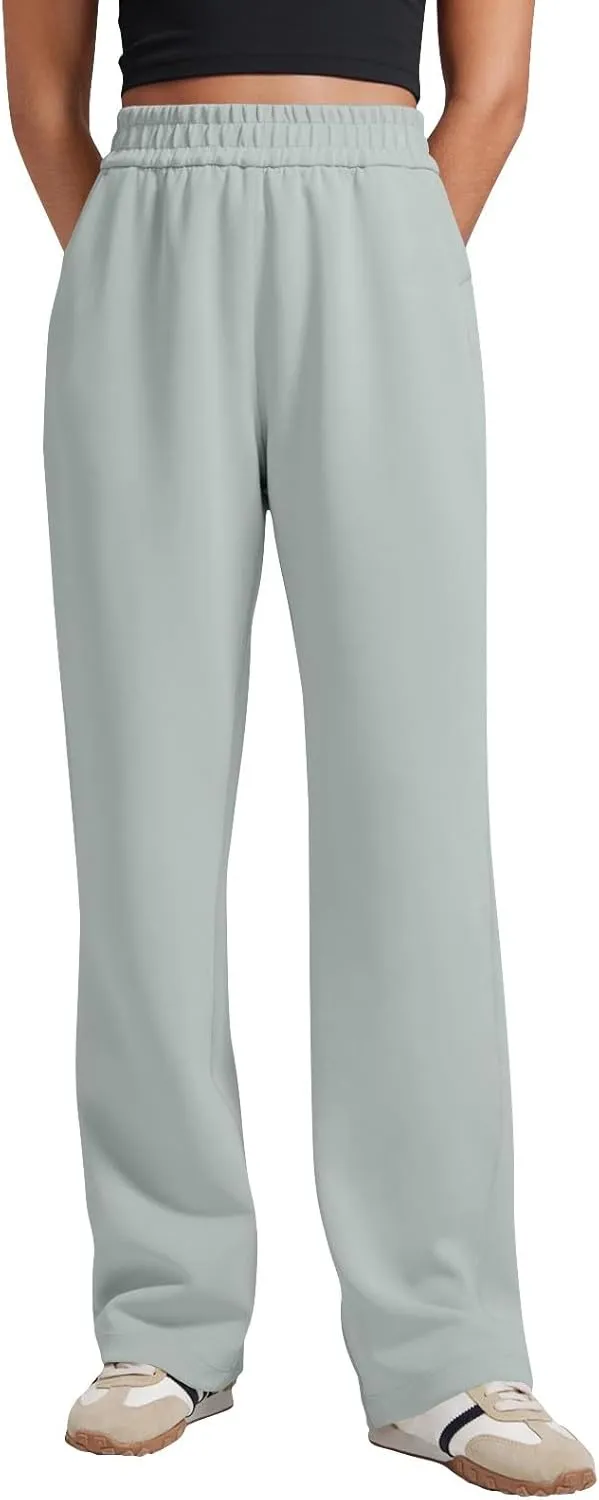 Wide Leg Sweatpants Women Baggy High Waisted Drawstring Pants Casual Workout Lounge Pants with Pockets