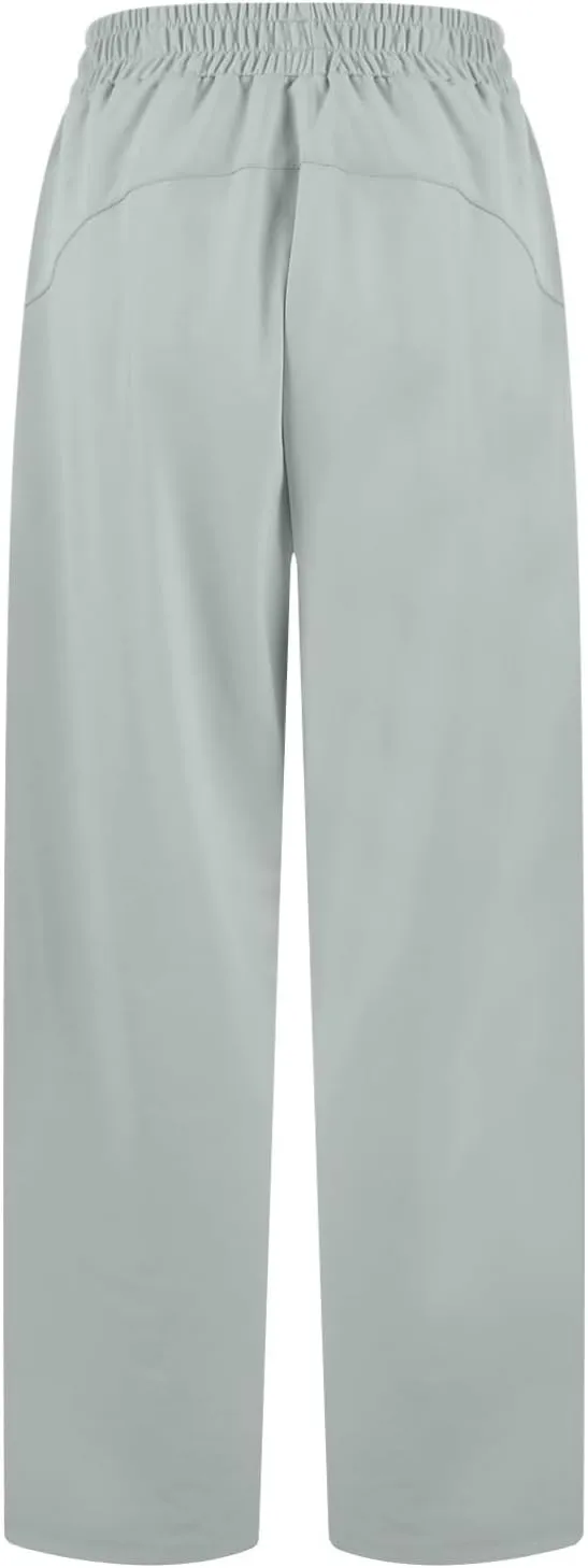 Wide Leg Sweatpants Women Baggy High Waisted Drawstring Pants Casual Workout Lounge Pants with Pockets