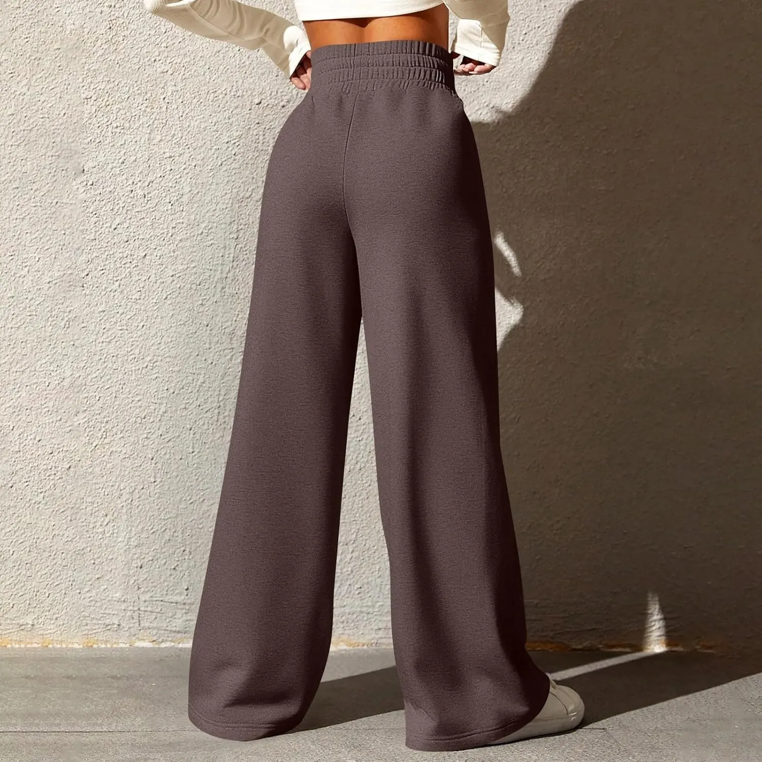 Wide Leg Sweatpants Women Baggy Lightweight Sweat Pants Drawstring High Waisted Casual Lounge Pants with Pockets