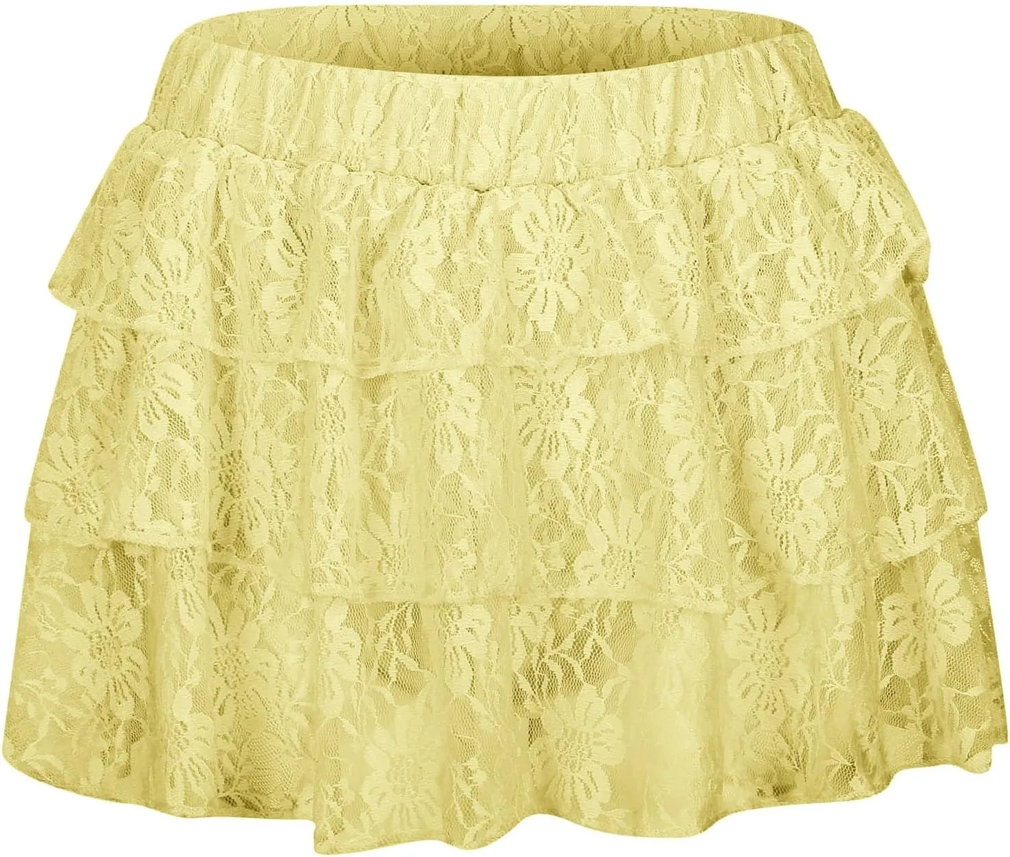 Women Lace Ruffle Mini Skirt Y2k Pleated Layered Stacked Sexy Mini Waist Layered Flowy Slip Skirt Shirt