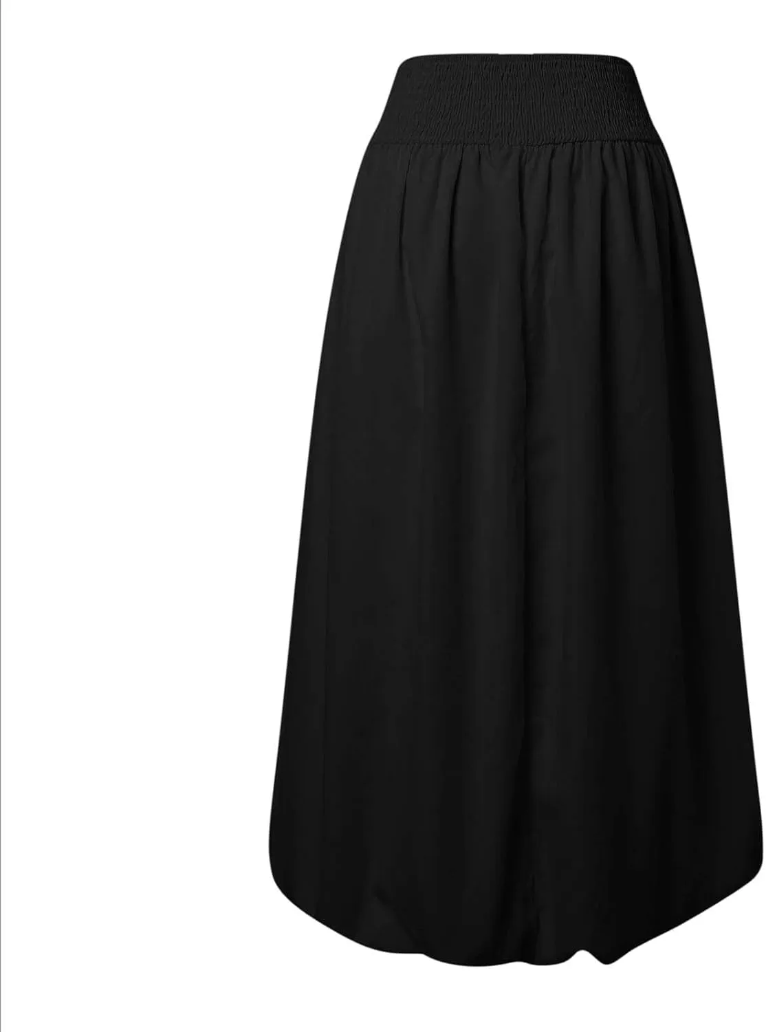 Women Maxi Bubble Skirt Elastic Waist Aline Long Puff Skirt Ruffle Hem Balloon Skirts Swim Skirt