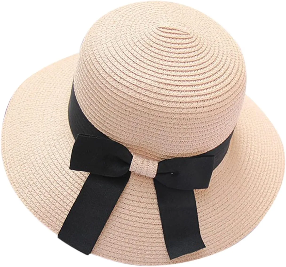 Women Straw Hat Bohemian Rolled Brim Fisherman Hats Rainbow Pattern Foldable Beach Cap Holiday Sun Visor Hat