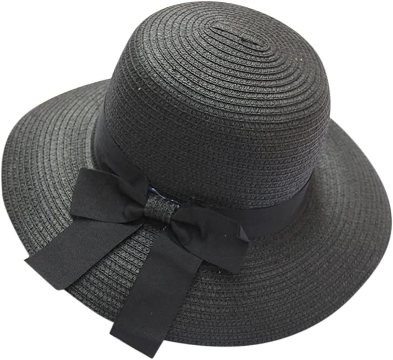 Women Straw Hat Bohemian Rolled Brim Fisherman Hats Rainbow Pattern Foldable Beach Cap Holiday Sun Visor Hat
