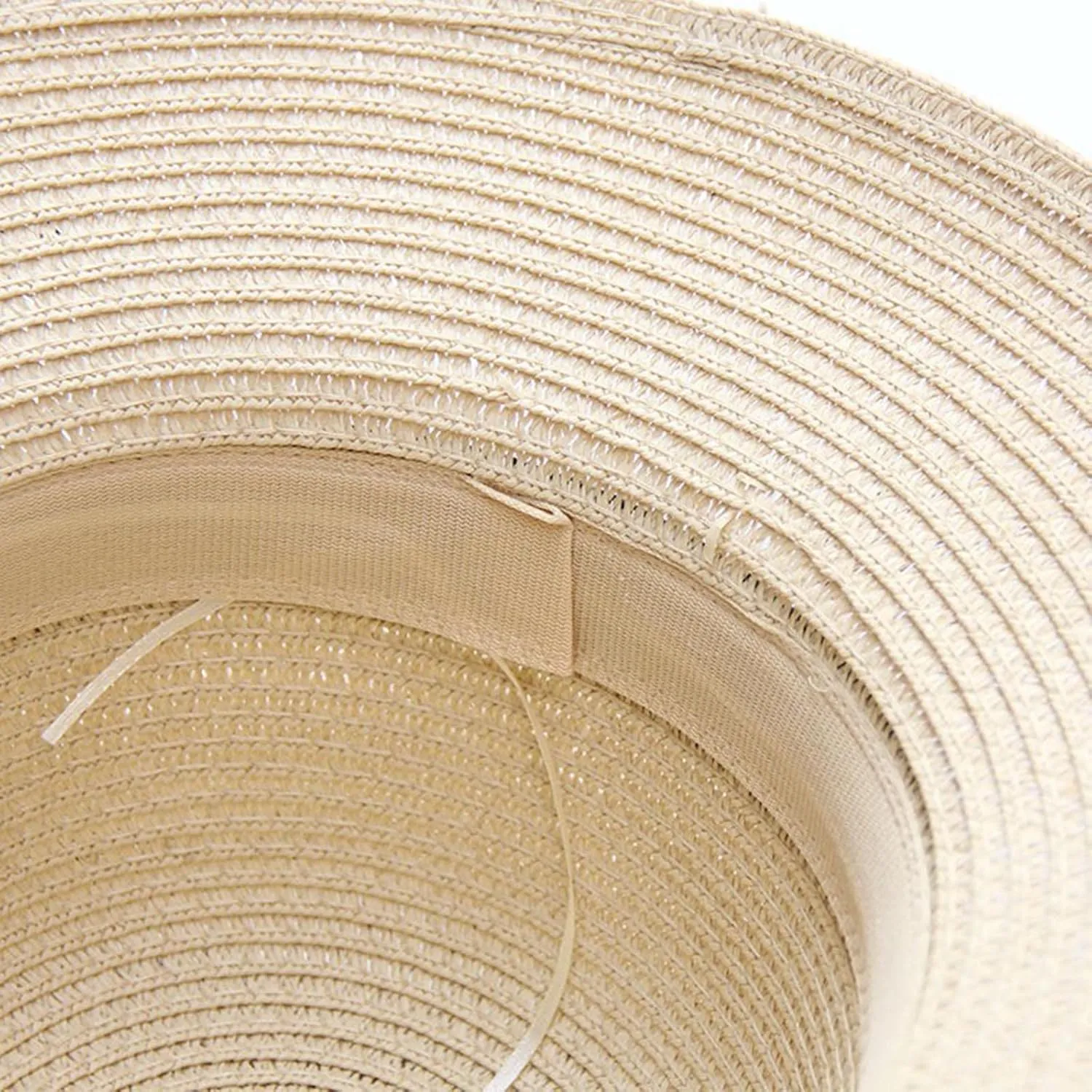 Women Straw Hat Bohemian Rolled Brim Fisherman Hats Rainbow Pattern Foldable Beach Cap Holiday Sun Visor Hat