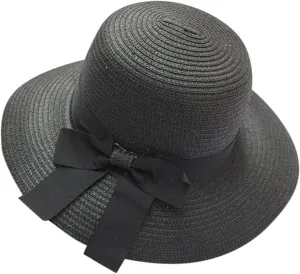 Women Straw Hat Bohemian Rolled Brim Fisherman Hats Rainbow Pattern Foldable Beach Cap Holiday Sun Visor Hat
