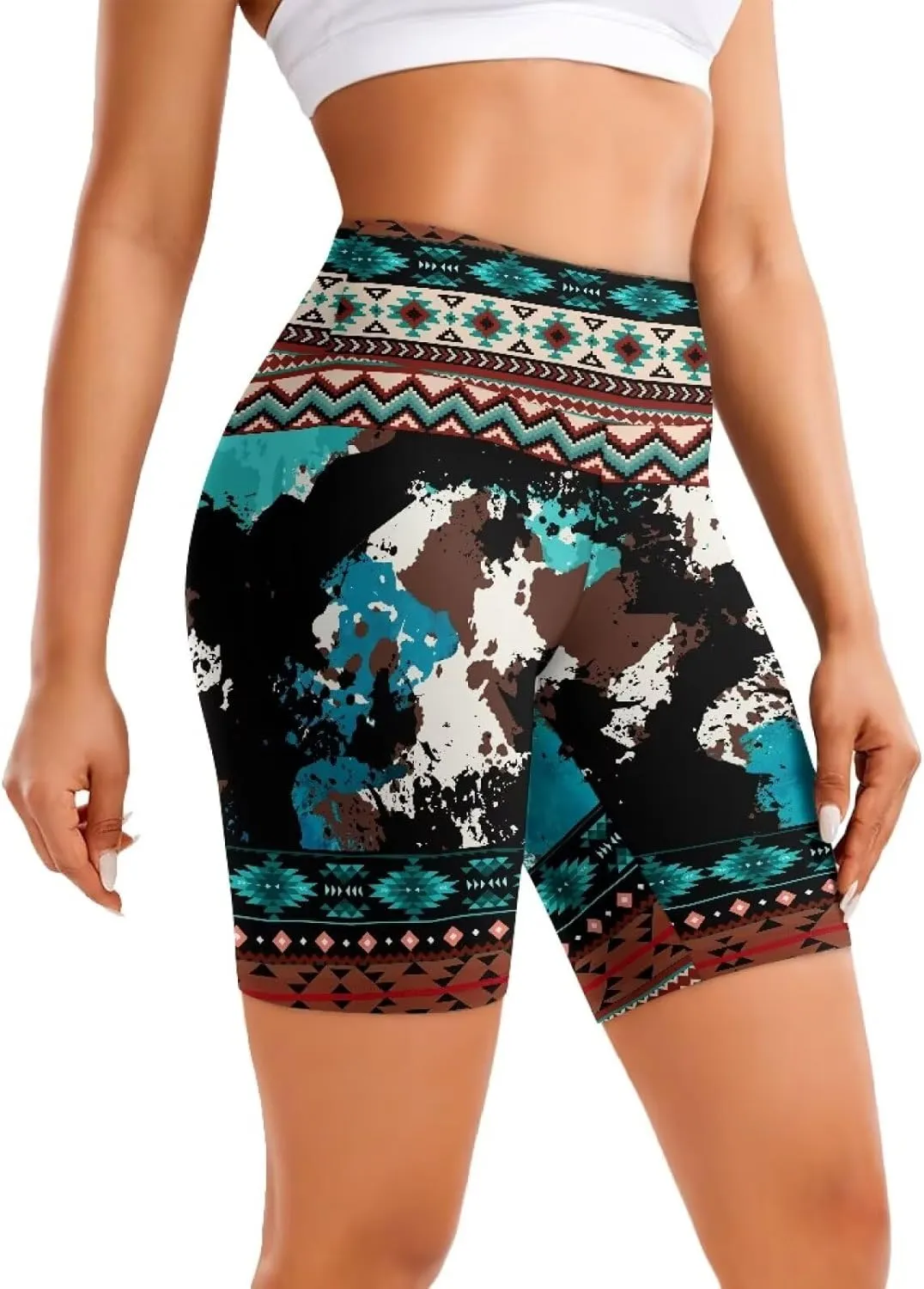 Women Workout Biker Shorts 8'' High Waist Tummy Control Yoga Gym Running Leggings Summer Volleyball Shorts 2025