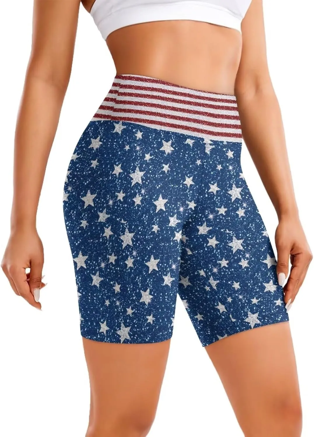 Women Workout Biker Shorts 8'' High Waist Tummy Control Yoga Gym Running Leggings Summer Volleyball Shorts 2025