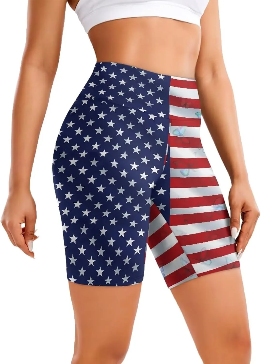 Women Workout Biker Shorts 8'' High Waist Tummy Control Yoga Gym Running Leggings Summer Volleyball Shorts 2025