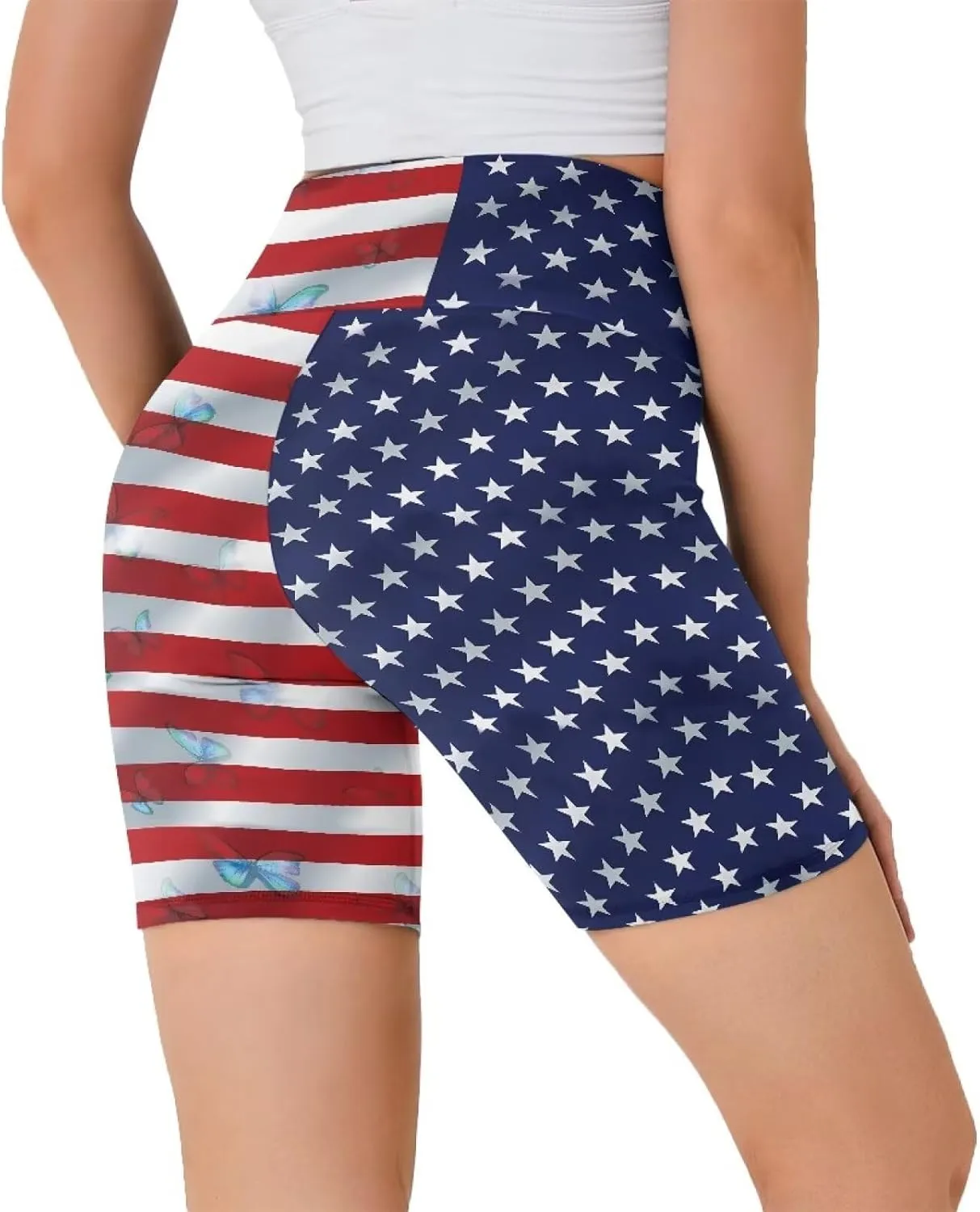Women Workout Biker Shorts 8'' High Waist Tummy Control Yoga Gym Running Leggings Summer Volleyball Shorts 2025