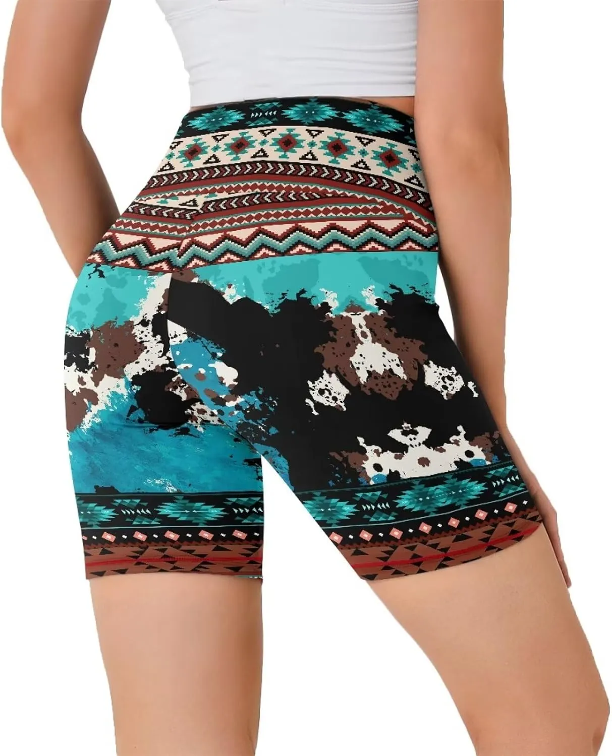 Women Workout Biker Shorts 8'' High Waist Tummy Control Yoga Gym Running Leggings Summer Volleyball Shorts 2025