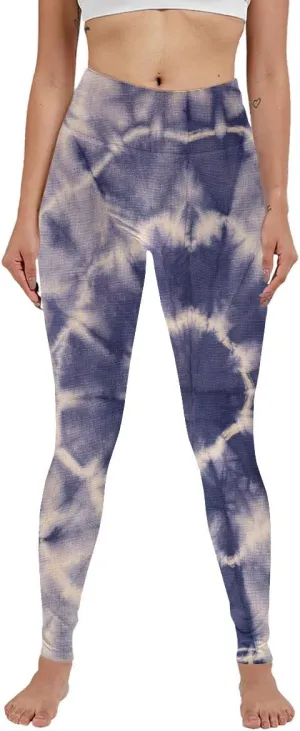 Women's American Flag Print and Tie Dye Leggings for High Waist Yoga Pants- Patriotic and Trendy Activewear for Workouts