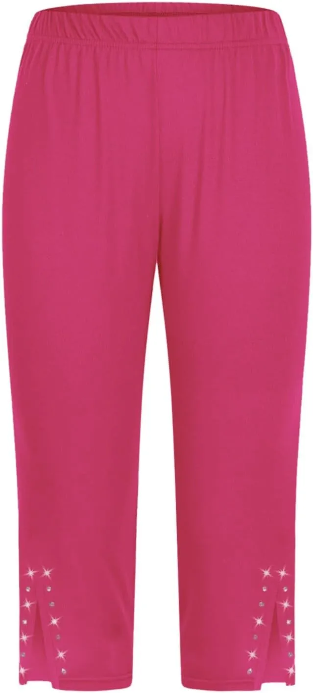 Womens Capris for Summer Dressy Cropped High Waist Yoga Pants Comfy Stretchy Leggings Workout Compression Pants
