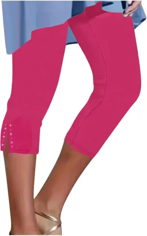 Womens Capris for Summer Dressy Cropped High Waist Yoga Pants Comfy Stretchy Leggings Workout Compression Pants