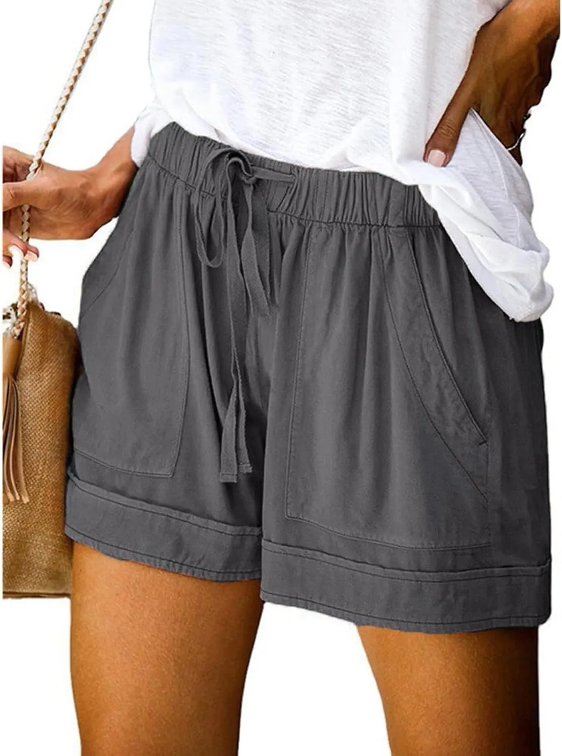 Womens Casual Shorts High Waisted 2025 Dressy Casual Wide Leg Lightweight Lounge Beach Shorts Summer Vacation Outfits