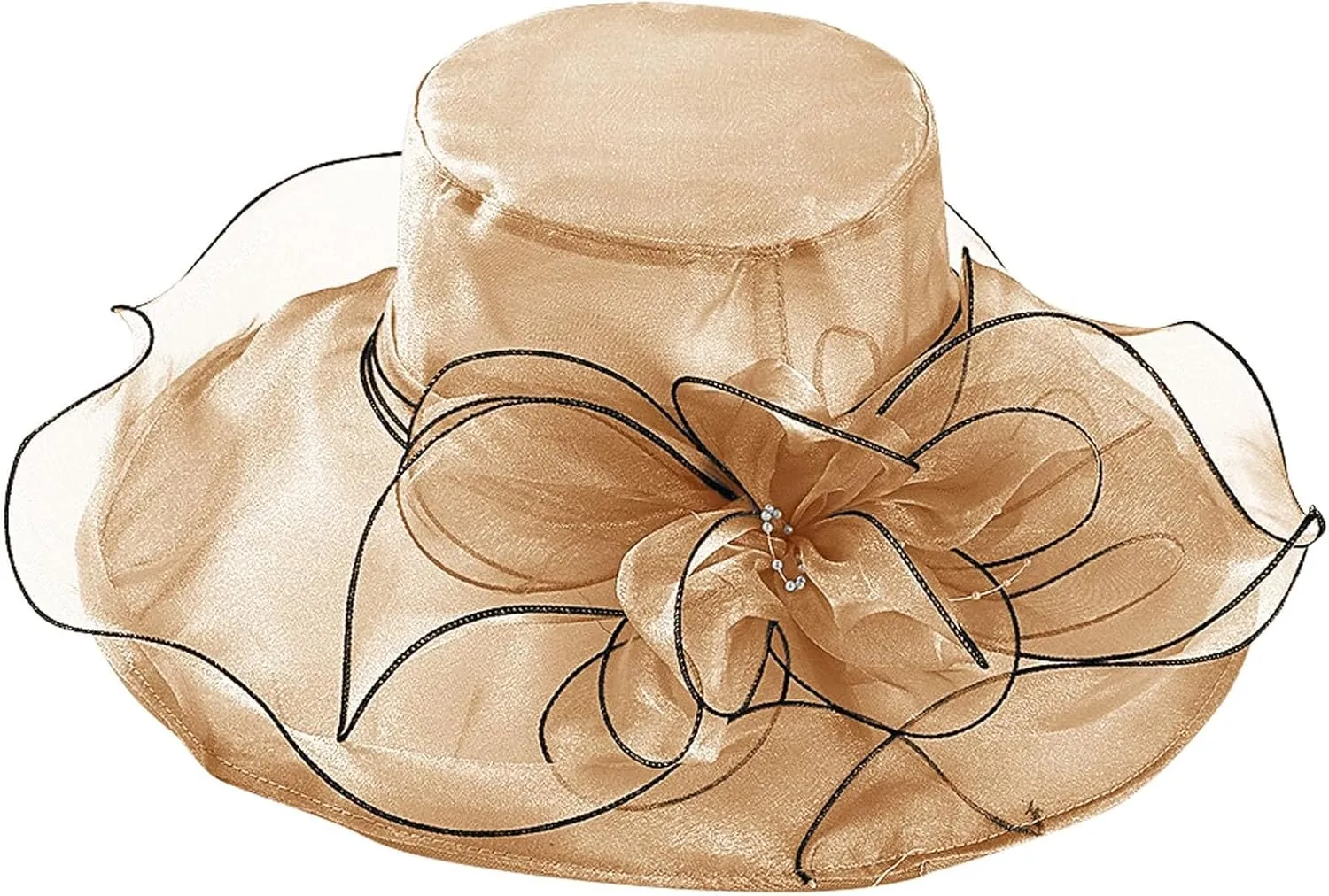 Womens Church Kentuck𝚢-Derby Hat Wide Brim Tea Party Wedding Cap Fascinators Dress Party Wedding Holiday