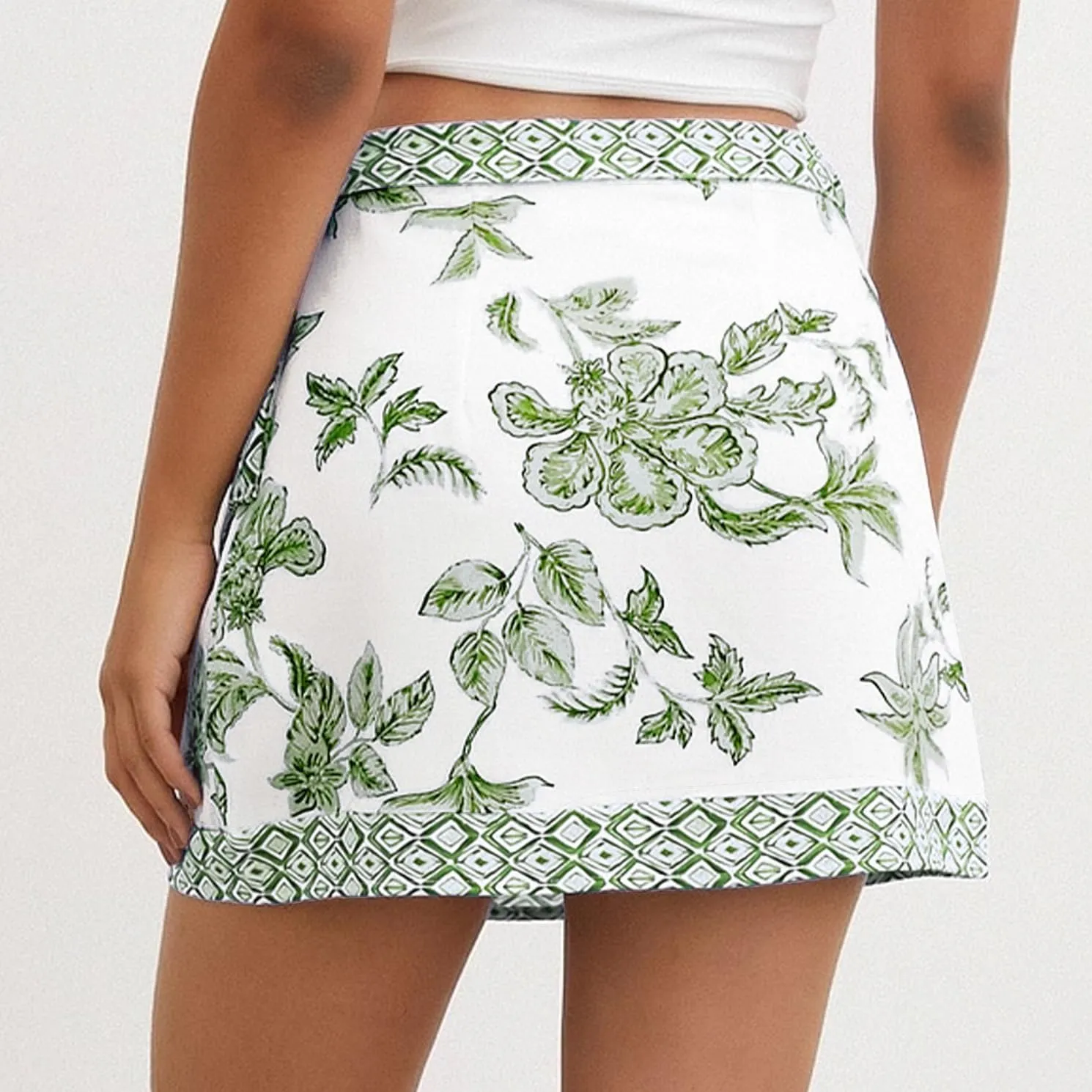 Womens Floral Wrap Short Skirt Summer Beach Mini Skirt Casual Knot Side High Waist A Line Vacation Outfits Skorts