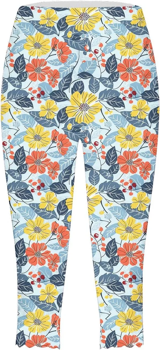 Women's High Waist Capri Leggings Stretch Slimming Pants Comfy Yoga Leggings Summer Workout Capris Buttery Soft Tights