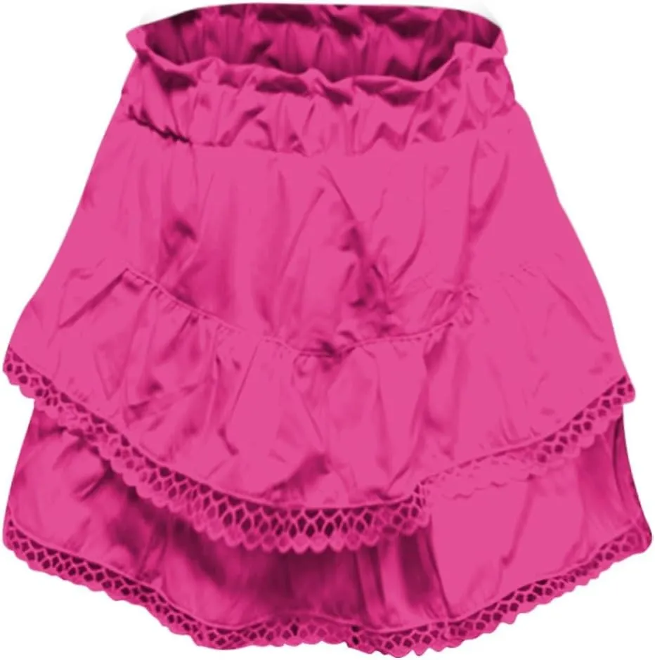 Women's High Waist Mini Skirt Solid Color Ruffle Layered Pleated Flowy Skirts Beach Vacation Skort