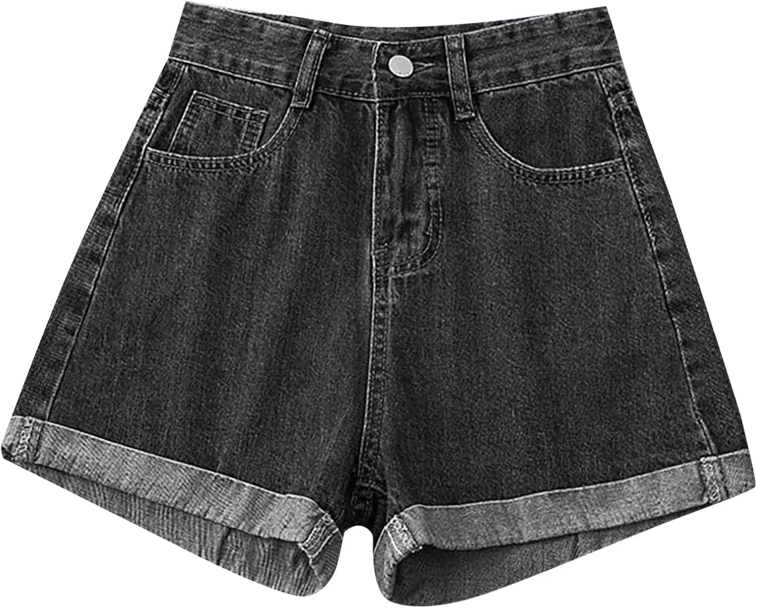 Women's High Waisted Stretchy Denim Shorts Casual Summer Wide Leg Jean Shorts Trendy A Line Design Loose Fit Jorts