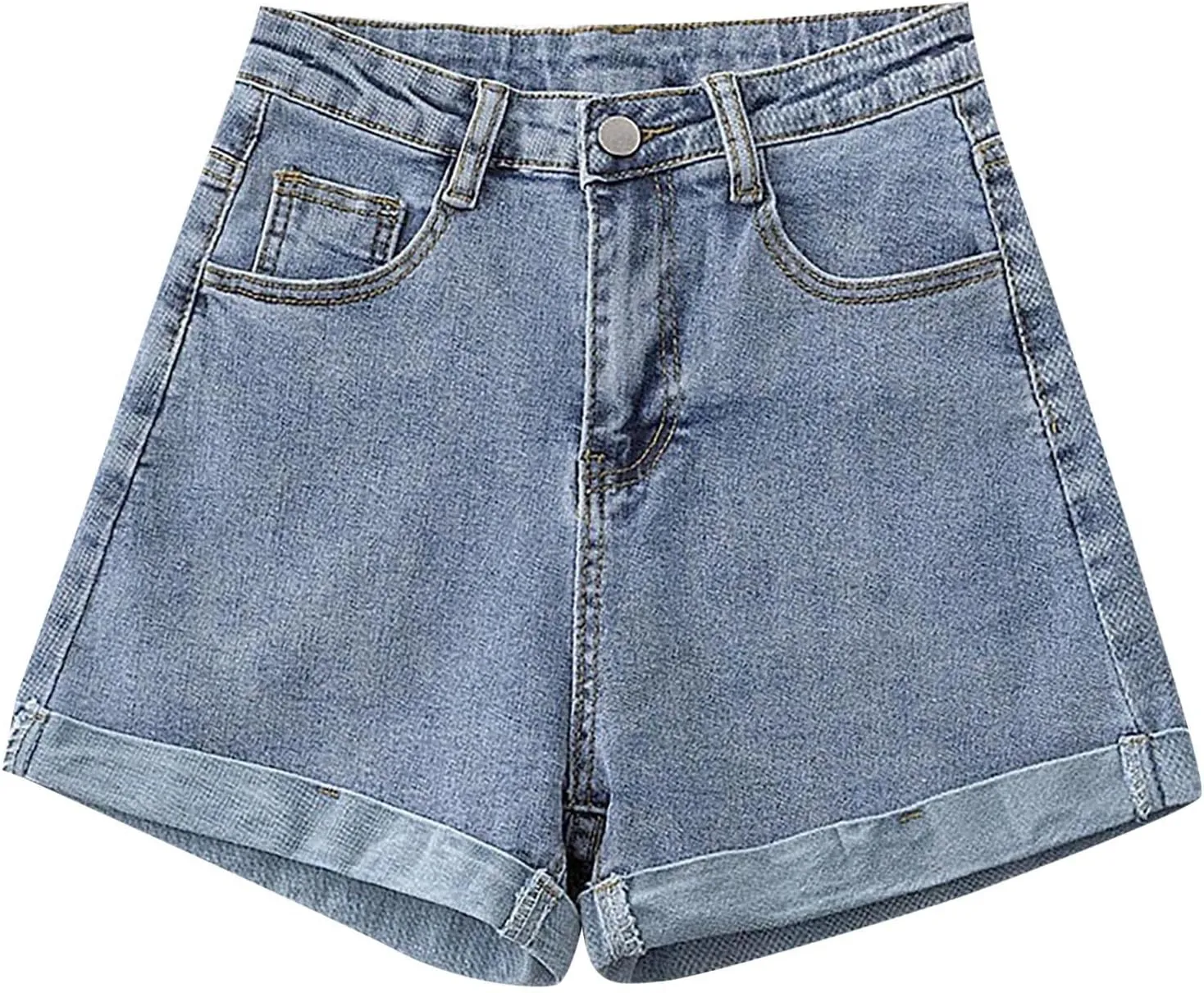 Women's High Waisted Stretchy Denim Shorts Casual Summer Wide Leg Jean Shorts Trendy A Line Design Loose Fit Jorts