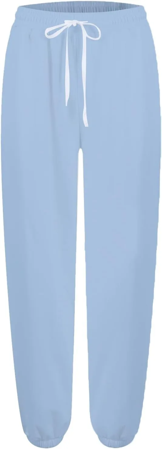 Womens Joggers Baggy Casual Drawstring High Waisted Sweatpants Cinch Bottom Workout Lounge Pants with Pockets