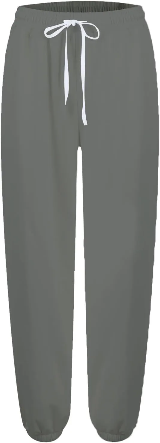 Womens Joggers Baggy Casual Drawstring High Waisted Sweatpants Cinch Bottom Workout Lounge Pants with Pockets