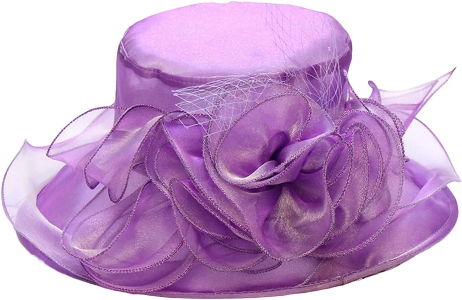 Womens Kentucky Church Derby Hat Wide Brim Tea Party Wedding Cap for Women Summer Organza Fascinator Hat