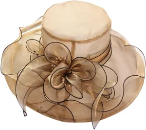 Womens Kentucky Church Derby Hats Fascinators Womens Summer Tea Party Hats Wide Brim Organza Church Hats Sun Hats