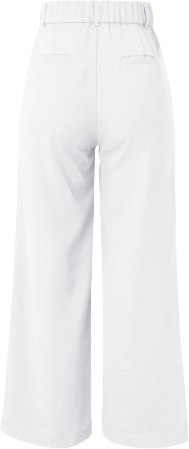 Womens Linen Blend Summer Loose Pants Elastic Waist Long Lounge Slim-Fit Palazzo Lounge Pants Beach