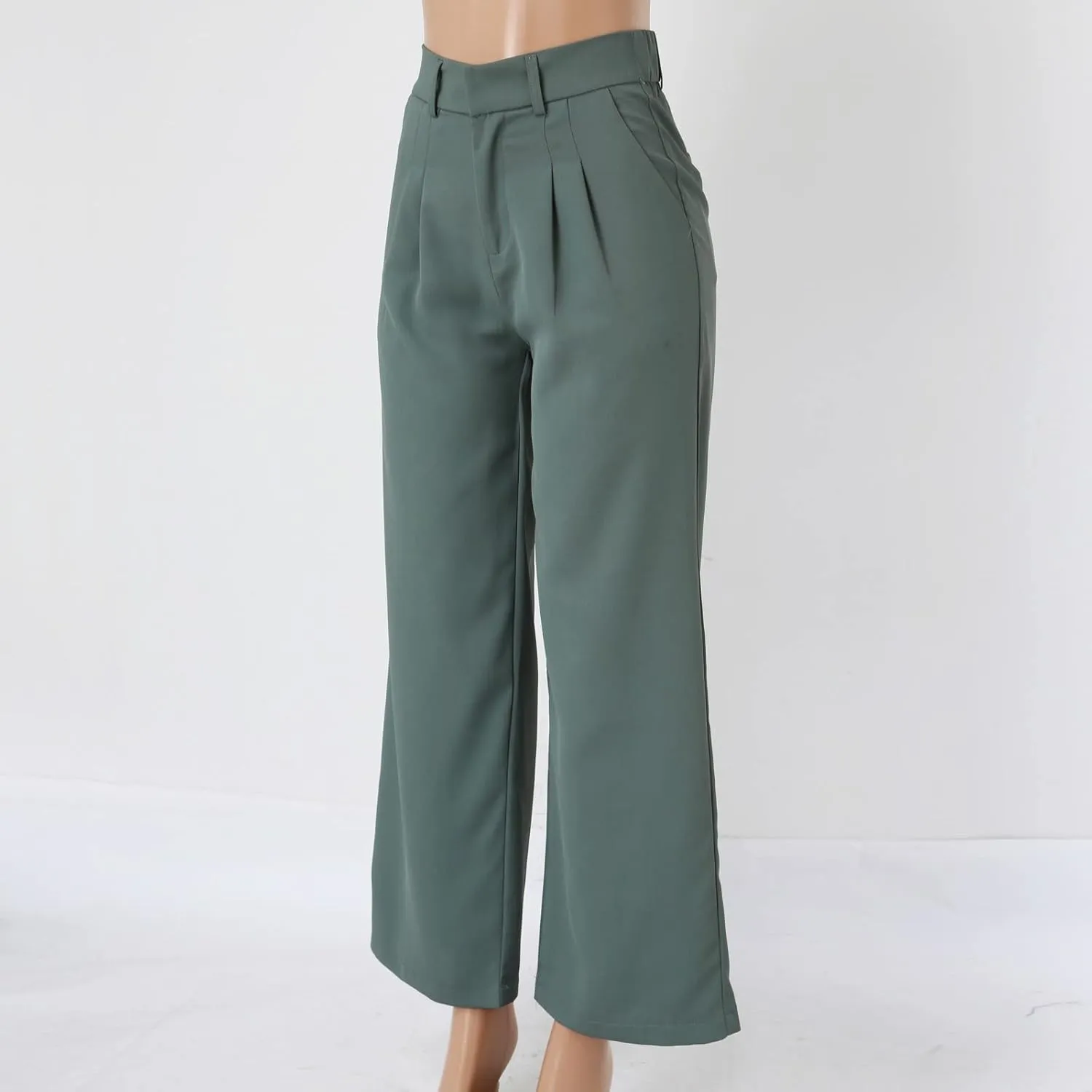Womens Linen Blend Summer Loose Pants Elastic Waist Long Lounge Slim-Fit Palazzo Lounge Pants Beach