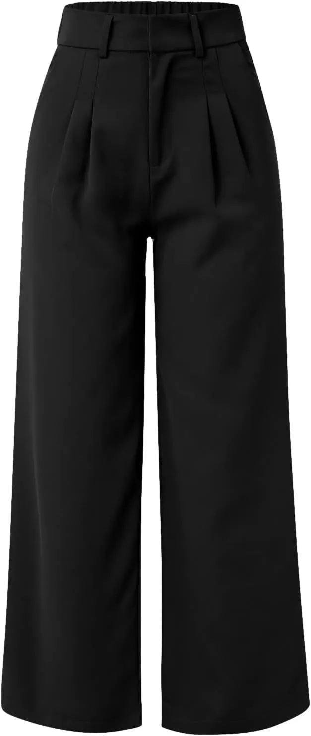 Womens Linen Blend Summer Striped Pants Low Waist Wide Leg Plus Size Pants Trendy