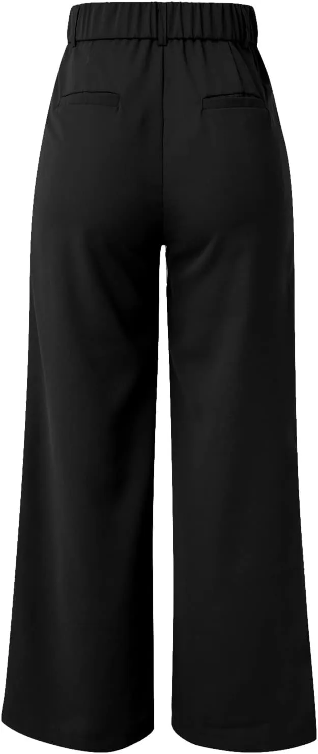 Womens Linen Blend Summer Striped Pants Low Waist Wide Leg Plus Size Pants Trendy