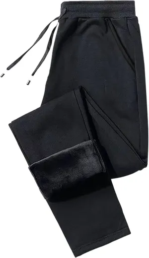 Women's Sherpa Lined Sweatpants Winter Warm Fleece Pants Water Resistant Thermal Pants for Lounge Outdoor Fleece Pant