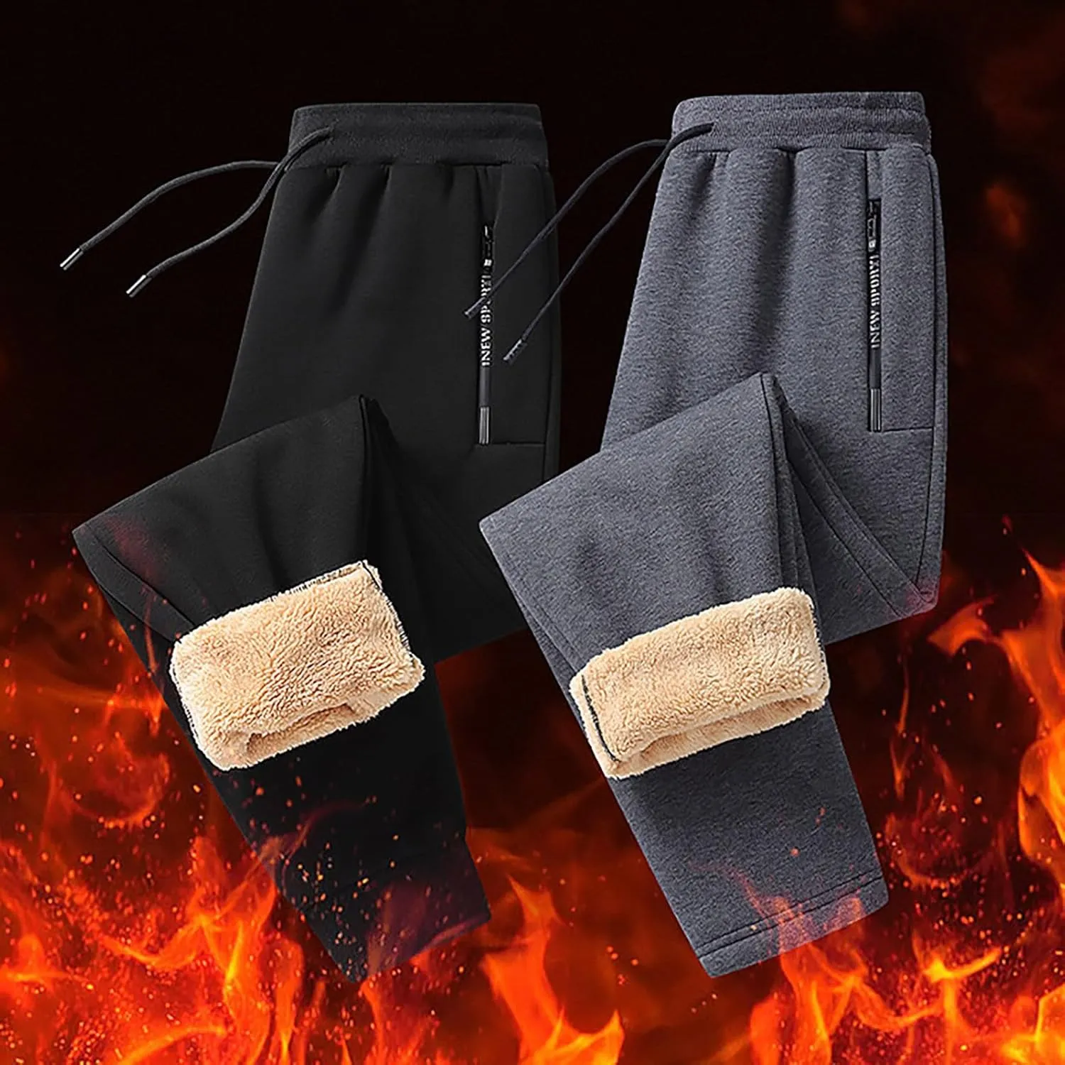 Women's Sherpa Lined Sweatpants Winter Warm Fleece Pants Water Resistant Thermal Pants for Lounge Outdoor Fleece Pant