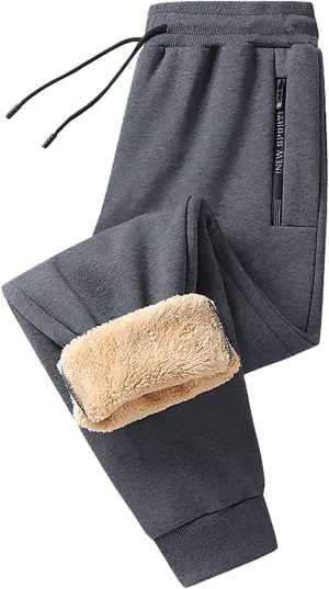 Women's Sherpa Lined Sweatpants Winter Warm Fleece Pants Water Resistant Thermal Pants for Lounge Outdoor Fleece Pant