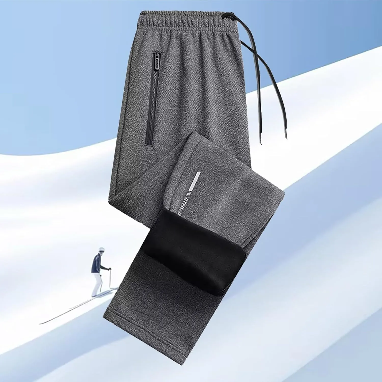 Women's Sherpa Lined Sweatpants Winter Warm Fleece Pants Water Resistant Thermal Pants for Lounge Outdoor Fleece Pant