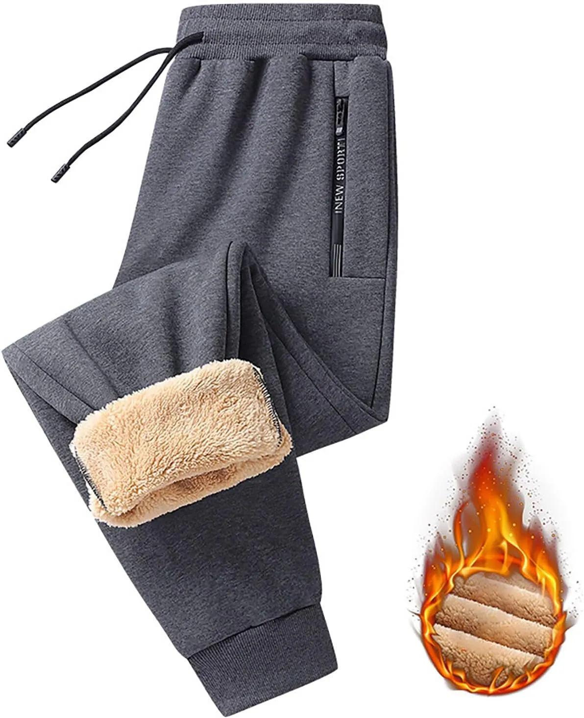 Women's Sherpa Lined Sweatpants Winter Warm Fleece Pants Water Resistant Thermal Pants for Lounge Outdoor Fleece Pant