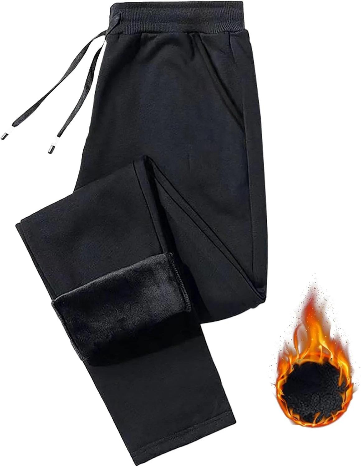 Women's Sherpa Lined Sweatpants Winter Warm Fleece Pants Water Resistant Thermal Pants for Lounge Outdoor Fleece Pant