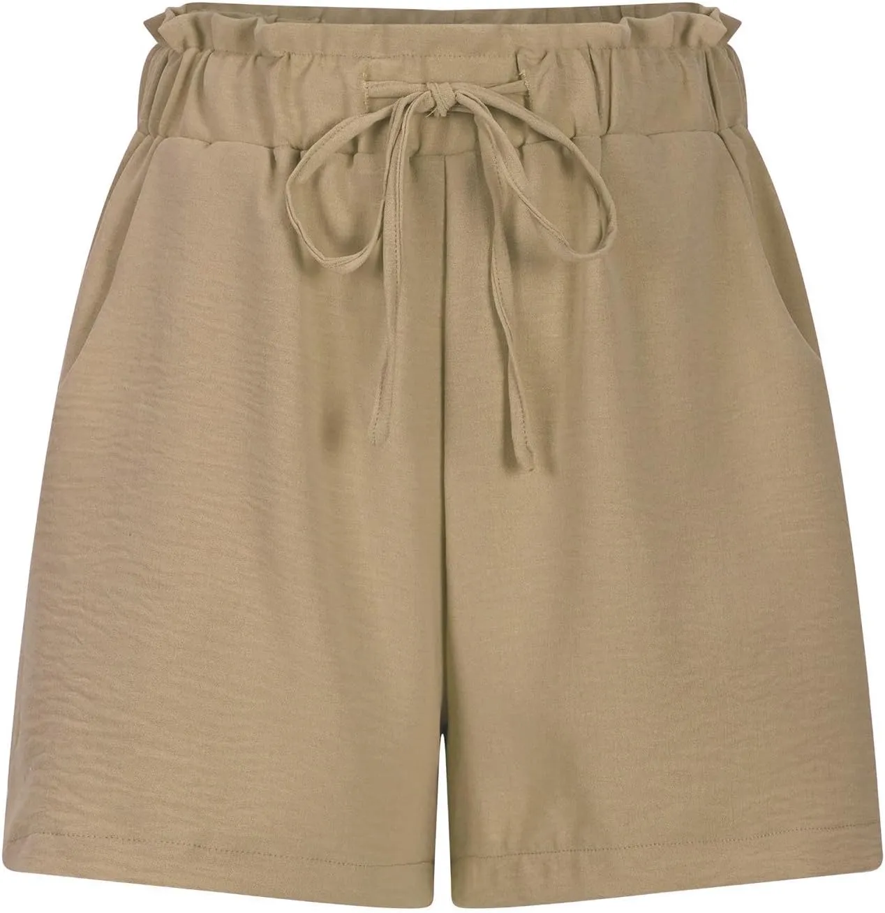 Womens Shorts Casual High Waisted Wide Leg Cute Ruffle Waist Drawstring Shorts 2025 Vacation Outfits for Women