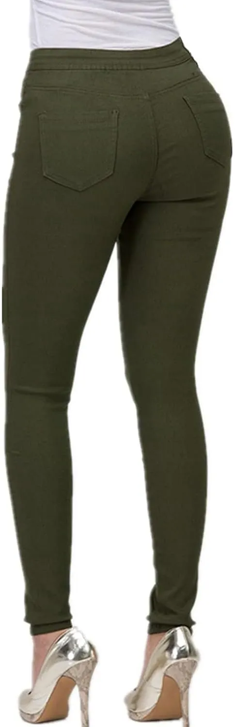 Women's Skinny Jeans Stretchy High Rise Tummy Control Jeggings Summer Butt Lifting Denim Pants Slim Fit Ladies