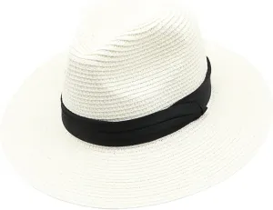 Womens Summer Sun Beach S1 Hat Travel Foldable Wide Brim Summer Hat with Big Bow
