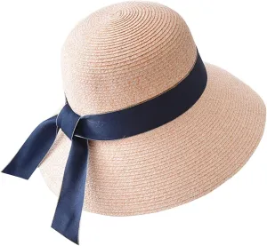 Womens Sun Hats Summer Foldable Wide Brim Retro Fedora Floppy Beach Hat Womens Straw Hat Floppy Hats