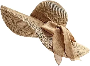 Womens Sun Straw Hat Wide Brim UPF 50 Summer Foldable Roll up Floppy Beach Hats Outdoor Sun Hats for Women