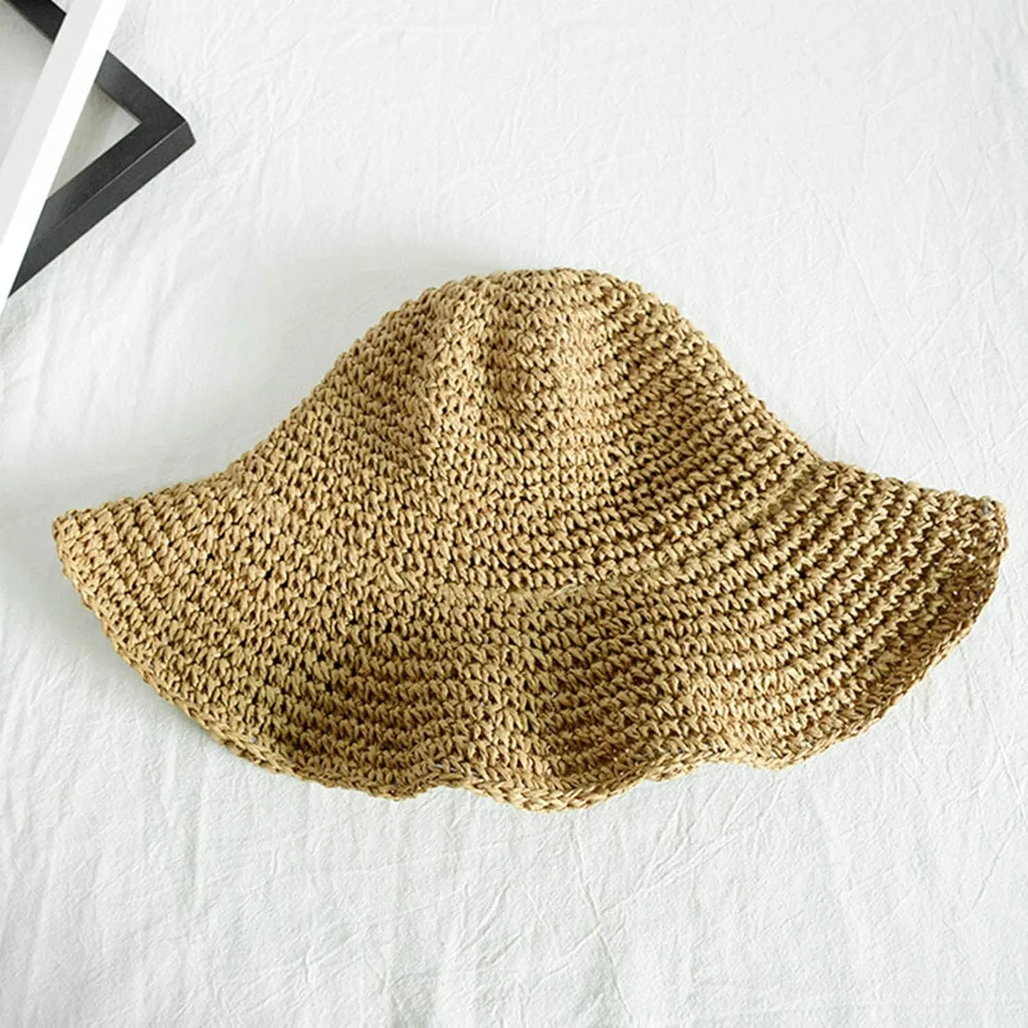 Womens Sun Visor Hat Wide Brim Beach Straw Hats for Women Cap Floppy Foldable Roll-Up Straw Hats for Women