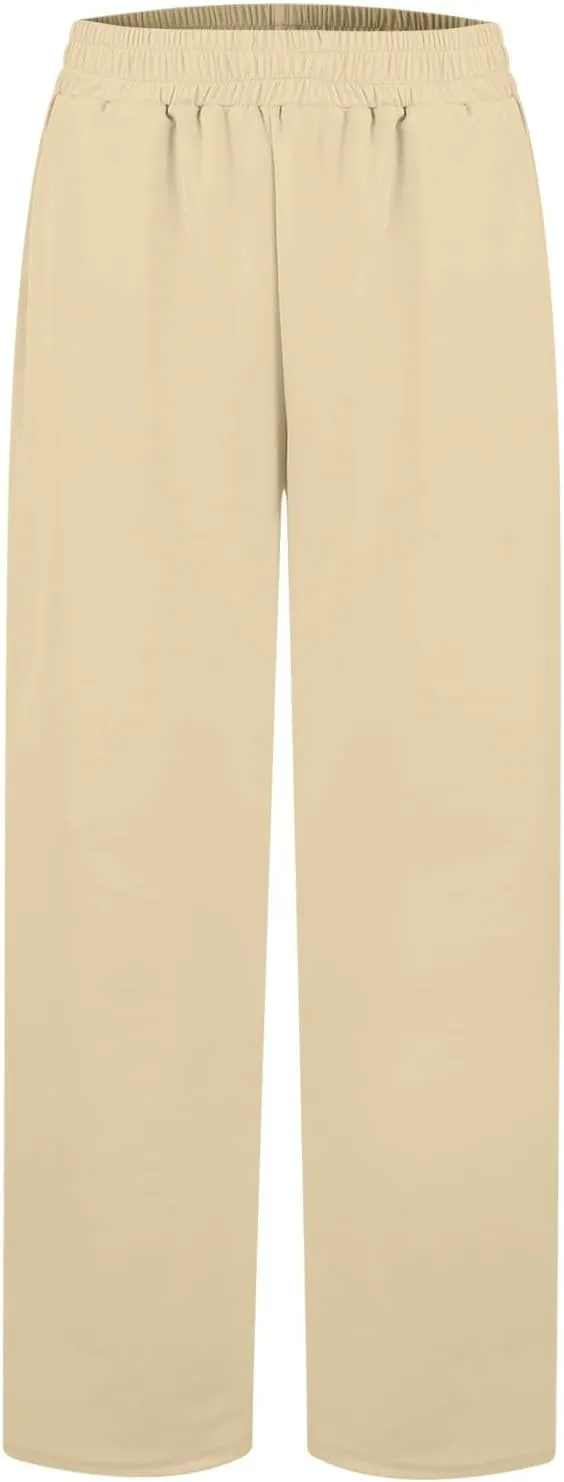 Women's Sweatpants Baggy Comfy Soft Drawstring High Waisted Workout Pants Wide Leg Lounge Pants with Pockets