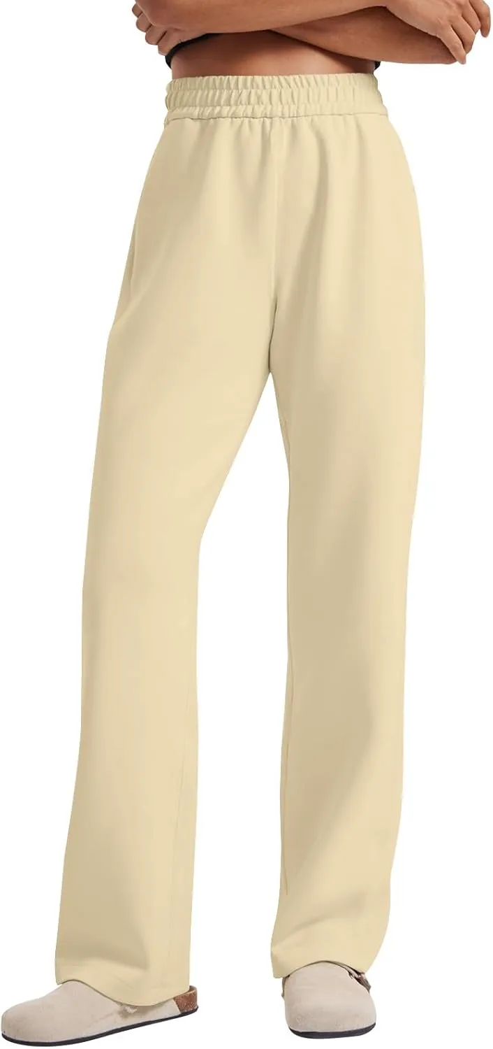 Women's Sweatpants Baggy Comfy Soft Drawstring High Waisted Workout Pants Wide Leg Lounge Pants with Pockets