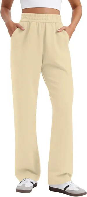Women's Sweatpants Baggy Comfy Soft Drawstring High Waisted Workout Pants Wide Leg Lounge Pants with Pockets