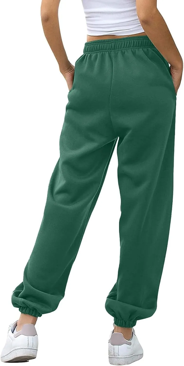Womens Sweatpants High Waisted Baggy Workout Jogger Pants with Pockets Trousers Fall Clothes for Women 2024
