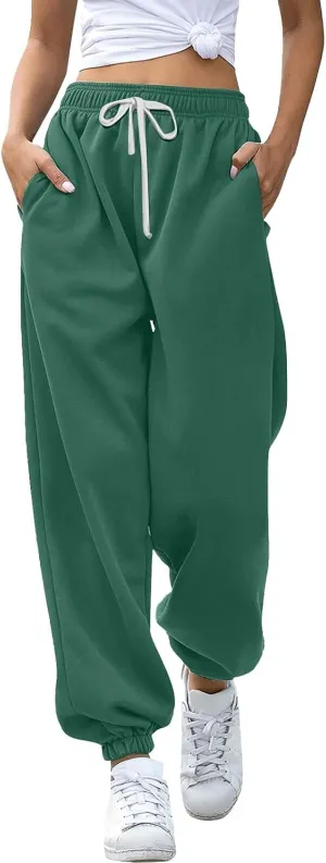 Womens Sweatpants High Waisted Baggy Workout Jogger Pants with Pockets Trousers Fall Clothes for Women 2024